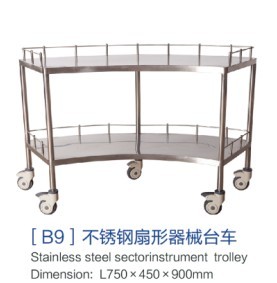 [b9]不銹鋼扇形器械臺(tái)車